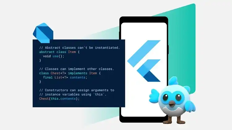 Capa do curso Curso Flutter completo/Atualizado 2026 Android/iOS/Windows